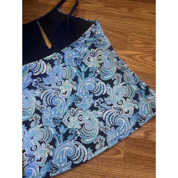 Ellen Tracy Tankini Swim Top Size 10 - Picture 7 of 8